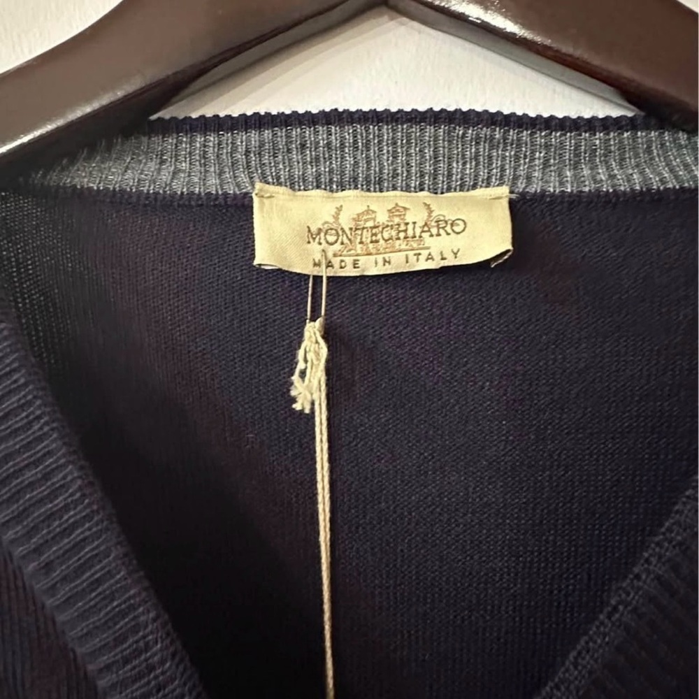Montechiaro Men’s Black Sweater Large (52) $165 Retail Nwt Men's Black Sweater — image 7 of 7